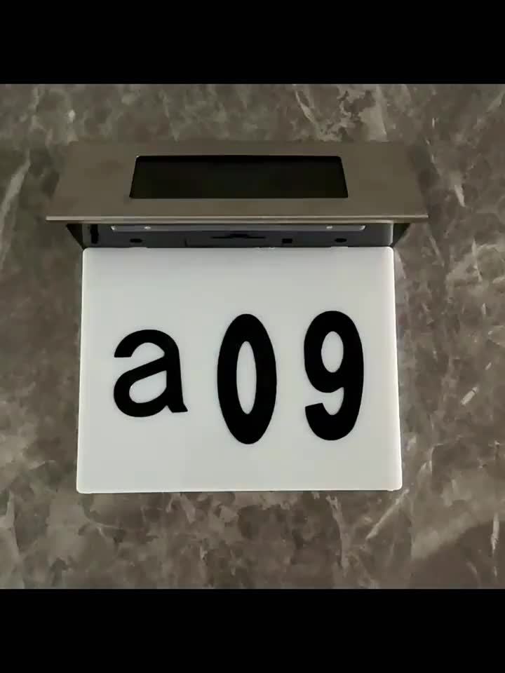 1 Pack 4LED Solar Powered Stainless Steel Sconce House Number Sign - Energy Efficient, Touch Control, Detachable, and Wireless - Perfect for Homes, Gardens, Streets, and Yards with Installation Hardware Included
