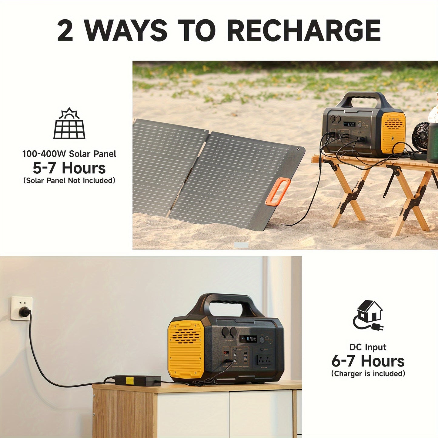 1000W Portable Power Station FlashFish 293Wh-1075Wh With AC Outlet/2 DC Ports/3 USB Ports Backup Battery/Power Supply For Outdoor Trip Camping Emergency