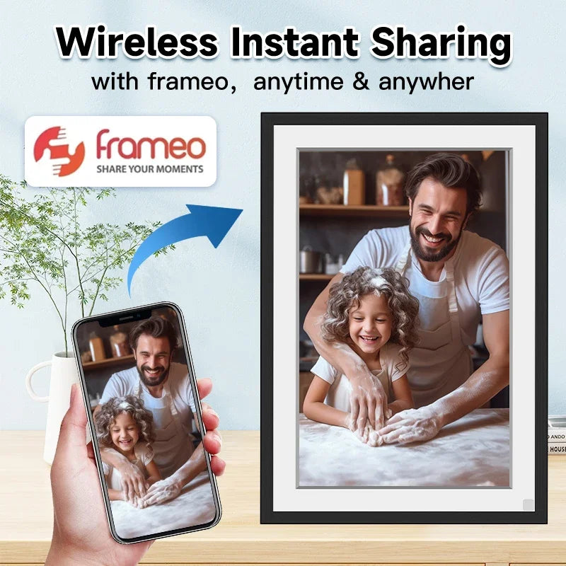 Frameo 10.1 Inch WiFi Digital Picture Frame,1280 * 800IPS HD Cloud Smart Digital Photo Frame,32GB Storage, Wall Mountable, Auto-