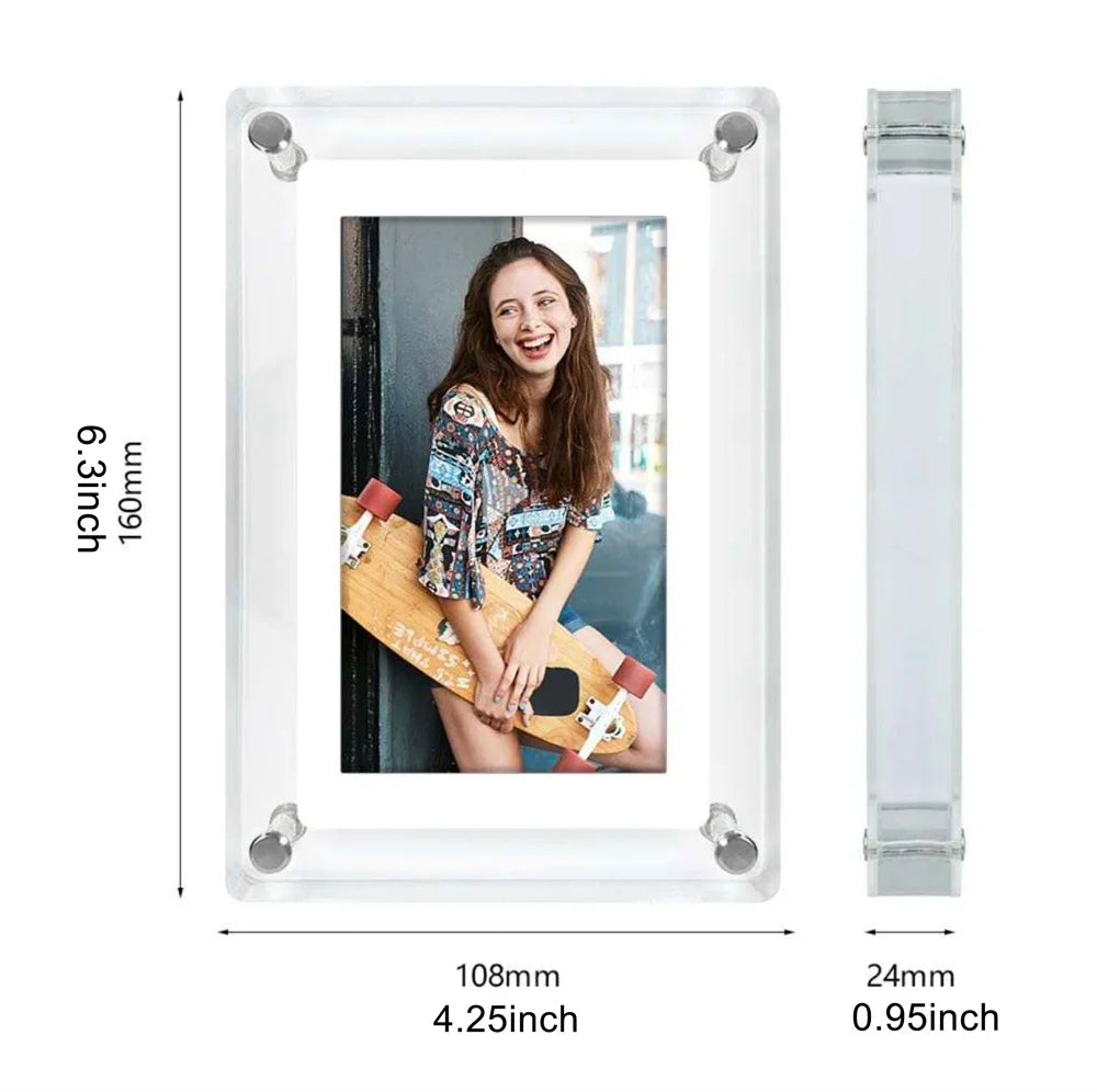 Acrylic Digital Photo Frame 5 Inch 1200mAh Vertical Display IPS Screen 4G Memory Battery Porta Retrato Digital Photo Frame