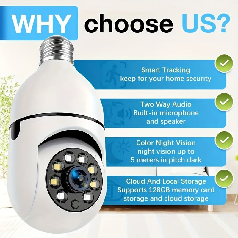 New HD 1080P 2.4Ghz Wifi E27 Light Bulb IP Camera Smart Home Security Video Surveillance Network