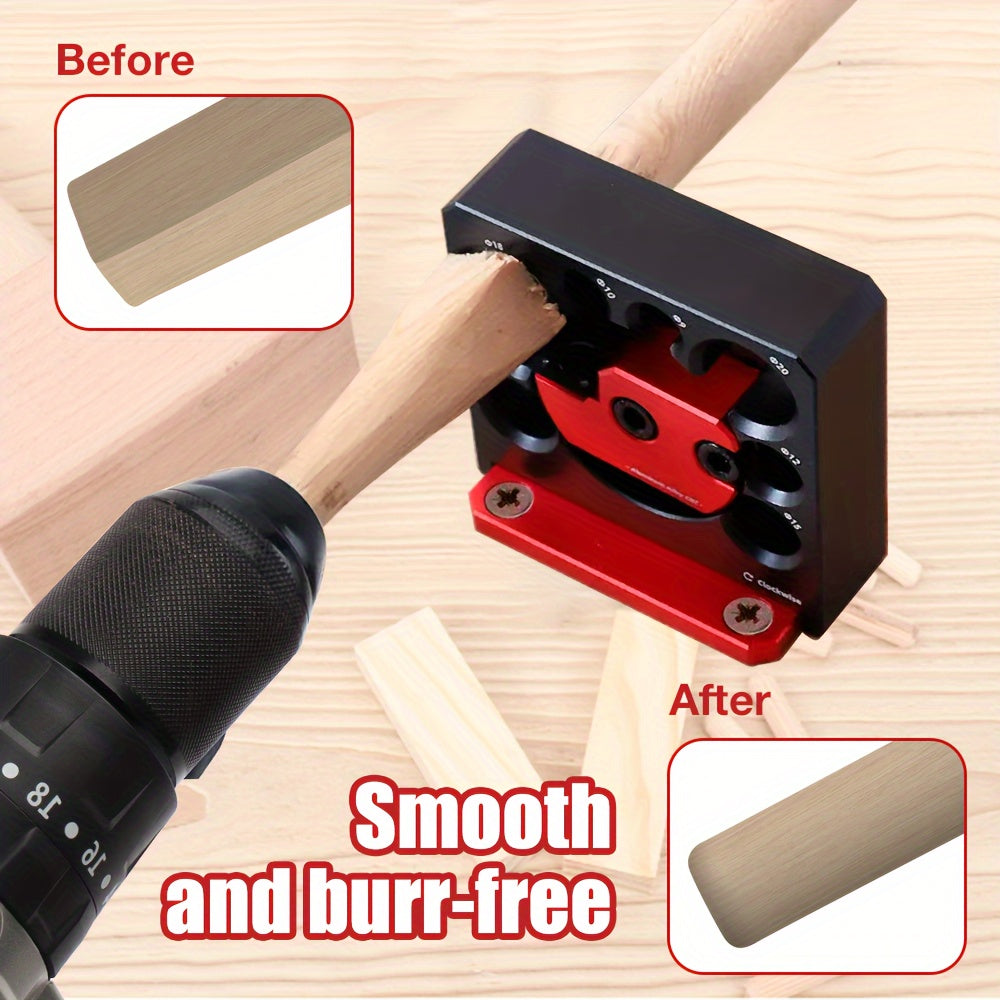 1 Set Professional Dowel Making Jig Kit - Adjustable 8-20mm Round Bar Grinder with Carbide Blade, Electric Drill Milling and Turning Tool for Woodworking, Metal Material, Precise Cutting and Grinding of Wooden Rods