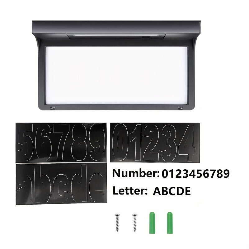 Brightly Lit Solar House Number Sign - Energy-Efficient, Waterproof, Outdoor Address Display for Home, Garden, Street, Yard - Durable Wall Mount