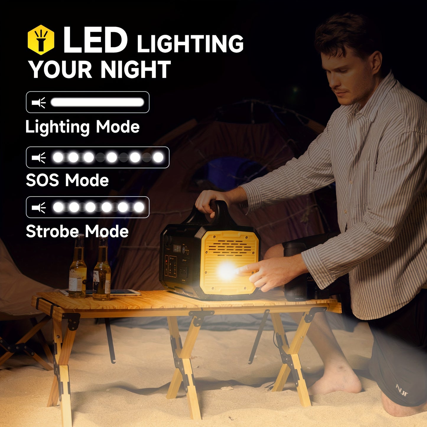 1000W Portable Power Station FlashFish 293Wh-1075Wh With AC Outlet/2 DC Ports/3 USB Ports Backup Battery/Power Supply For Outdoor Trip Camping Emergency