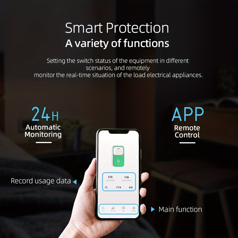 1pc TUYA WiFi Smart Home Switch Breaker - Wireless Remote & App Control, Energy Metering, Timer & Countdown - Effortless Automation for Your Smart Life with TUYA Integration