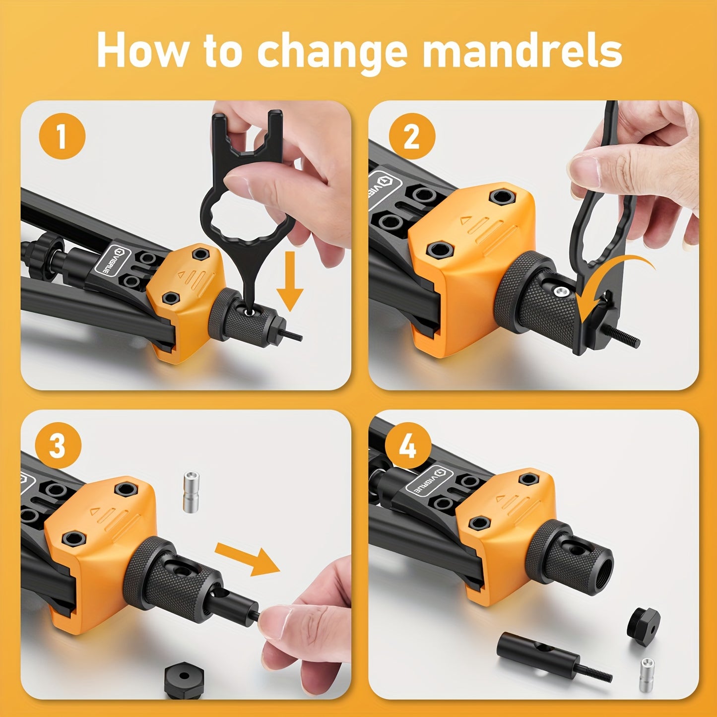300PCS Rivet Nut Assortment Kit - VIGRUE 16 Heavy-Duty Rivet Nut Tool Set with 15PCS Metric & Inch Mandrels M3 to M12, 6-32 to 1/2-13 - Iron Construction for Durability and Long-Lasting Performance