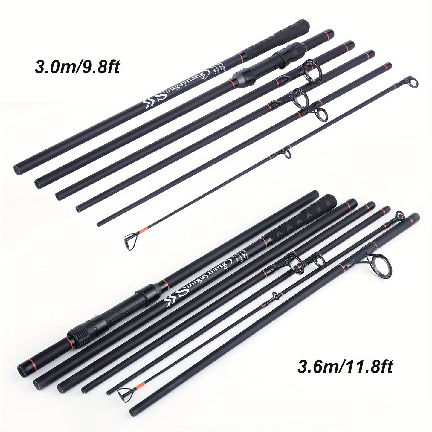 Sougayilang [for Advanced Anglers] Fishing Rod Carbon Fiber Carp Rod, 3m/9.84ft 3.6m/11.81ft 6/7-piece Fishing Pole, Comfortable Handle For Carp Fishing