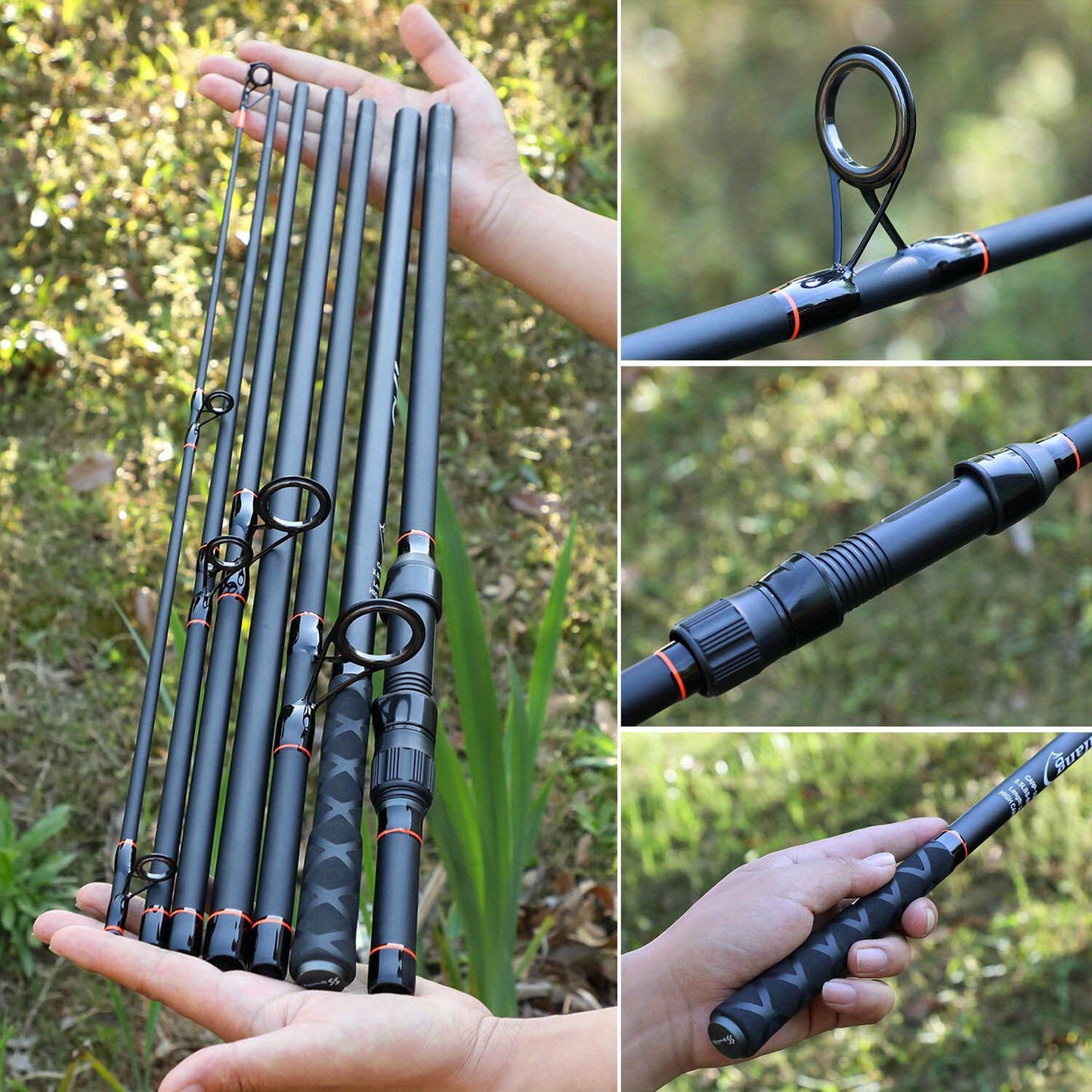 Sougayilang [for Advanced Anglers] Fishing Rod Carbon Fiber Carp Rod, 3m/9.84ft 3.6m/11.81ft 6/7-piece Fishing Pole, Comfortable Handle For Carp Fishing