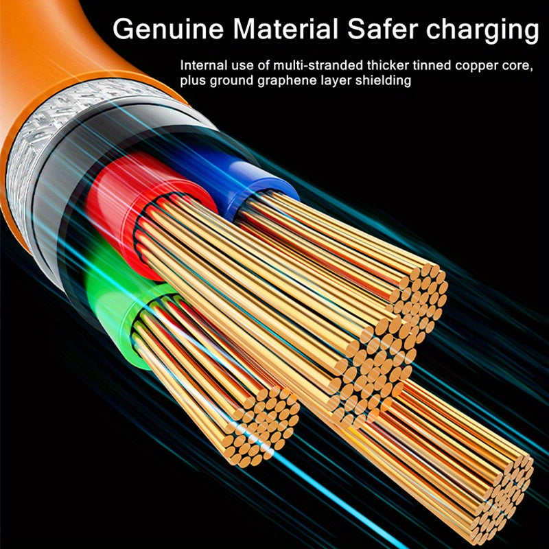 60W Multi-Device Fast Charging Cable - 4-in-1 USB Connectivity for iPhone, Samsung, Xiaomi - Durable Tablet Charger with Quick Charge Functionality for On-the-Go Convenience