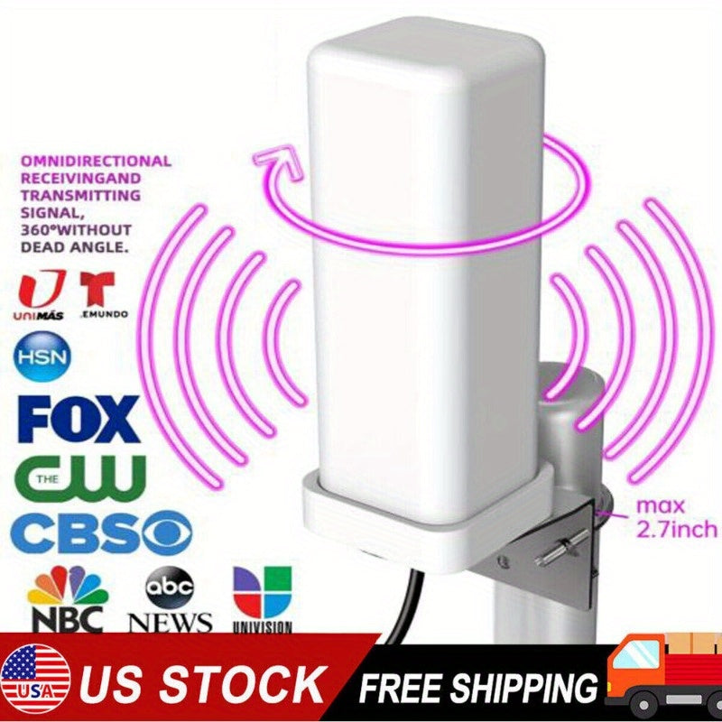 1PCS Enhanced HD TV Antenna - 4K Ready, 35DBI Amplifier, 6000-Mile Range, Supports 1080p - Ideal for Outdoor Use