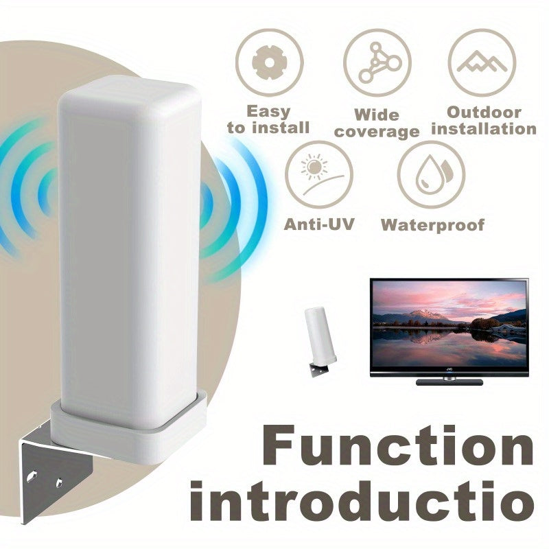 1PCS Enhanced HD TV Antenna - 4K Ready, 35DBI Amplifier, 6000-Mile Range, Supports 1080p - Ideal for Outdoor Use