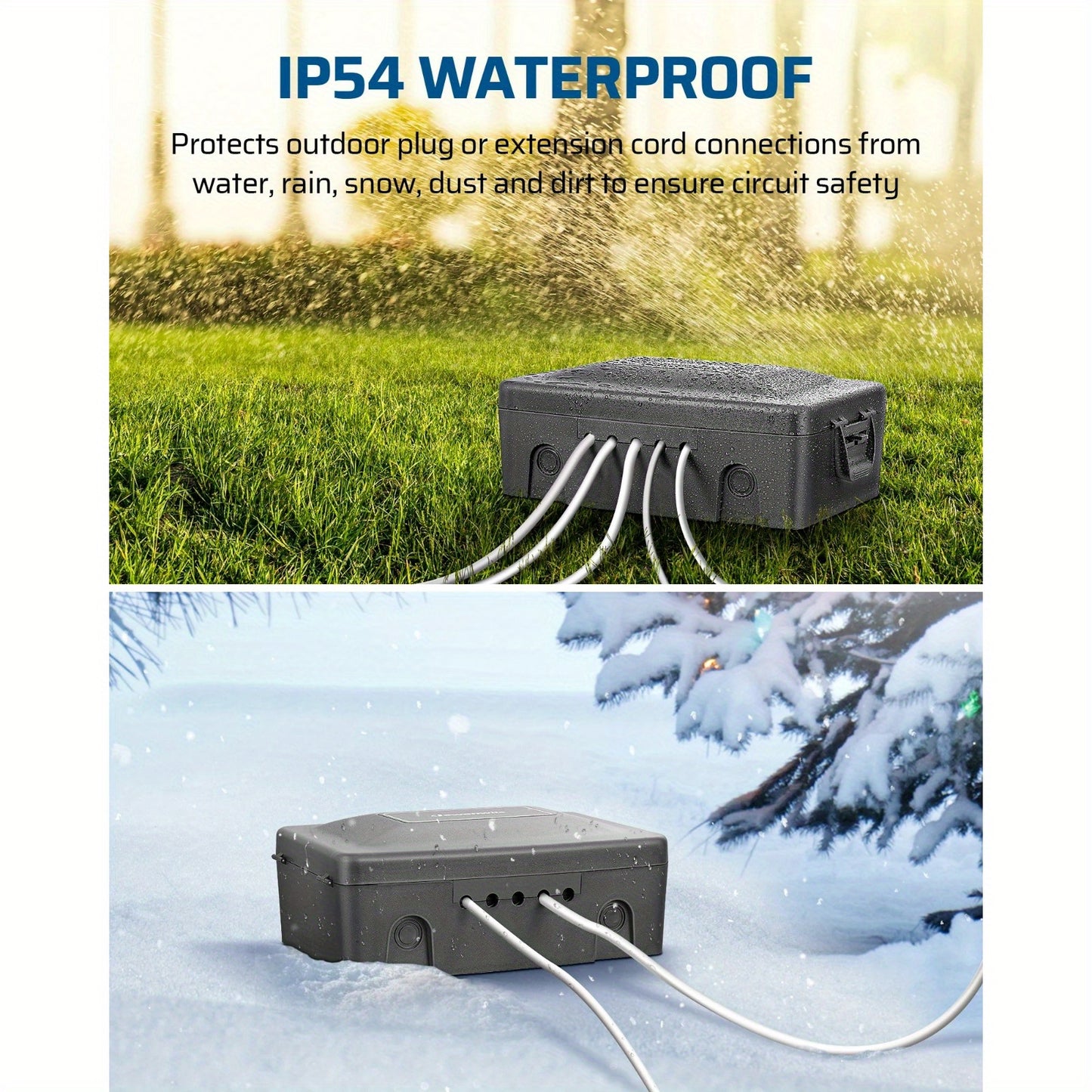 DEWENWILS Outdoor Electrical Box, Waterproof Power Cord Protector for Electrical Connections for Extension Cords