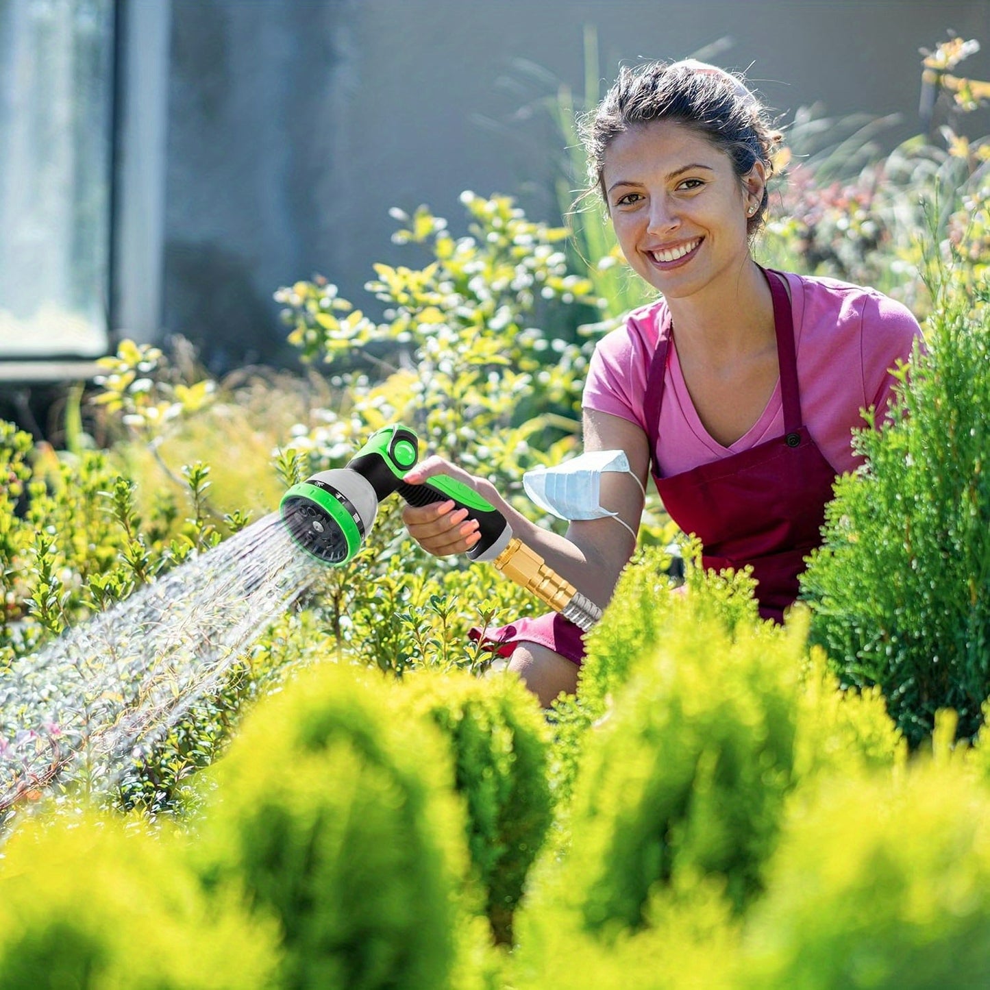 Metal Garden Hose, 25FT-100FT Lightweight 304 Stainless Steel Water Hose With Multifunction Nozzle & Sprayer, Flexible, High Pressure, No Kink, Puncture Proof Hose For Yard, Outdoors