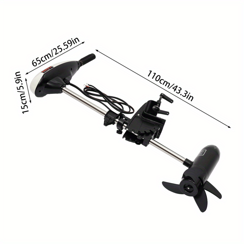 OUKANING 12V Electric Outboard Trolling Motor, Brush Motor, 65LB Thrust, Suitable For Fishing Boat