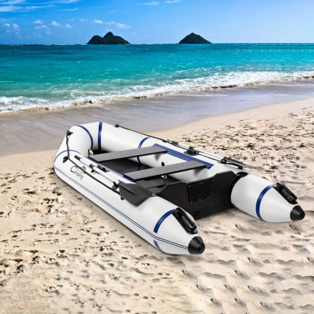 10ft Inflatable rubber dinghy thickened hard bottom kayak hovercraft fishing boat inflatable boat life-saving motorboat assault boat