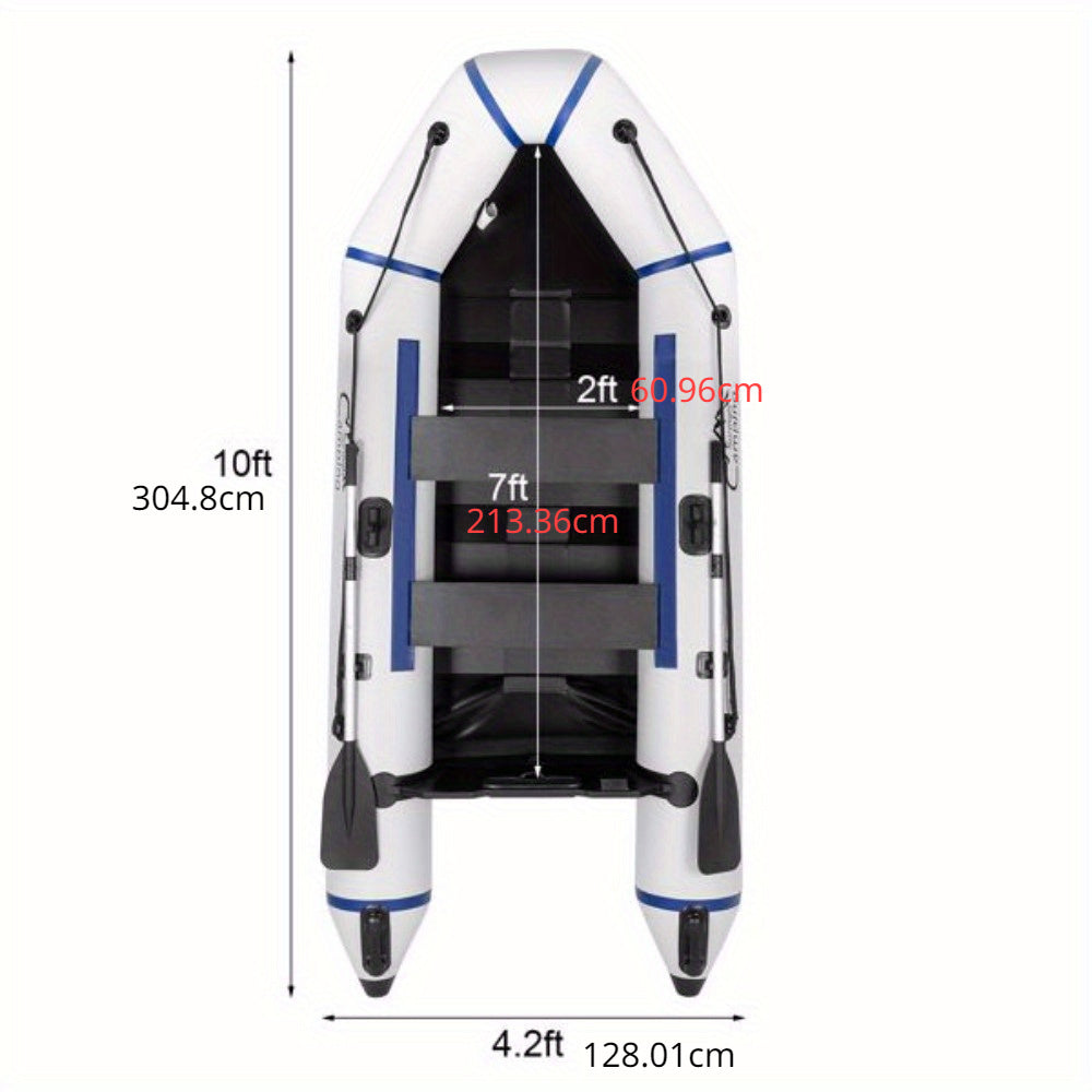 10ft Inflatable rubber dinghy thickened hard bottom kayak hovercraft fishing boat inflatable boat life-saving motorboat assault boat