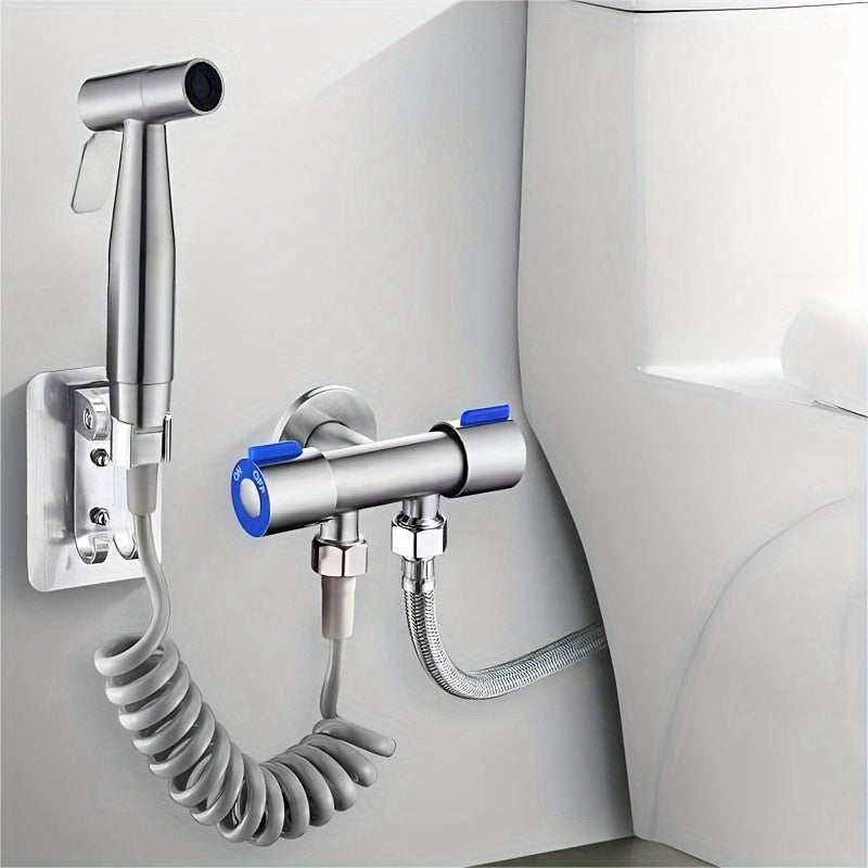 304 Stainless Steel Toilet Booster Sprayer - No-Drill Installation, High-Pressure Flushing & Personal Cleaning, Durable & Versatile Shower-Spray Gun