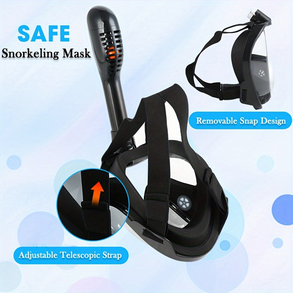 AdventureScope 180° Panoramic Full-Face Snorkel Mask - Innovative Dry Top Safety Breathing System, Anti-Fog & Leak-Resistant Design, Complete with Camera Mount for Unforgettable Underwater Explorations