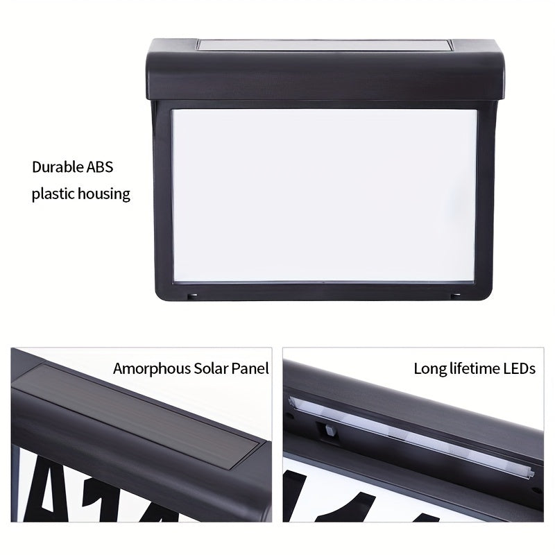 Brightly Lit Solar House Number Sign - Energy-Efficient, Waterproof, Outdoor Address Display for Home, Garden, Street, Yard - Durable Wall Mount