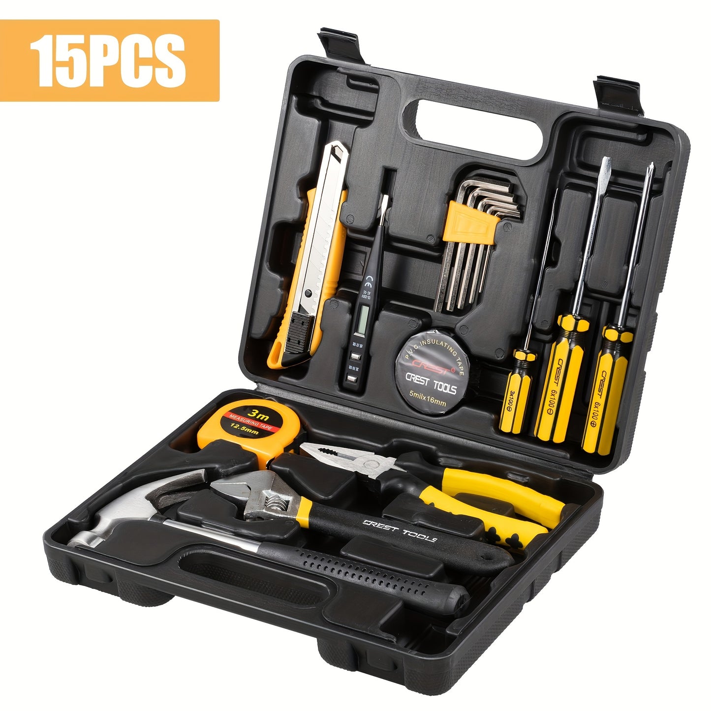 15pc/23pc H4001A Premium DIY Repair Tool Kit - High-Performance, Rust-Resistant, Versatile for Everyday Home Decoration Needs - Comprehensive Toolbox Set