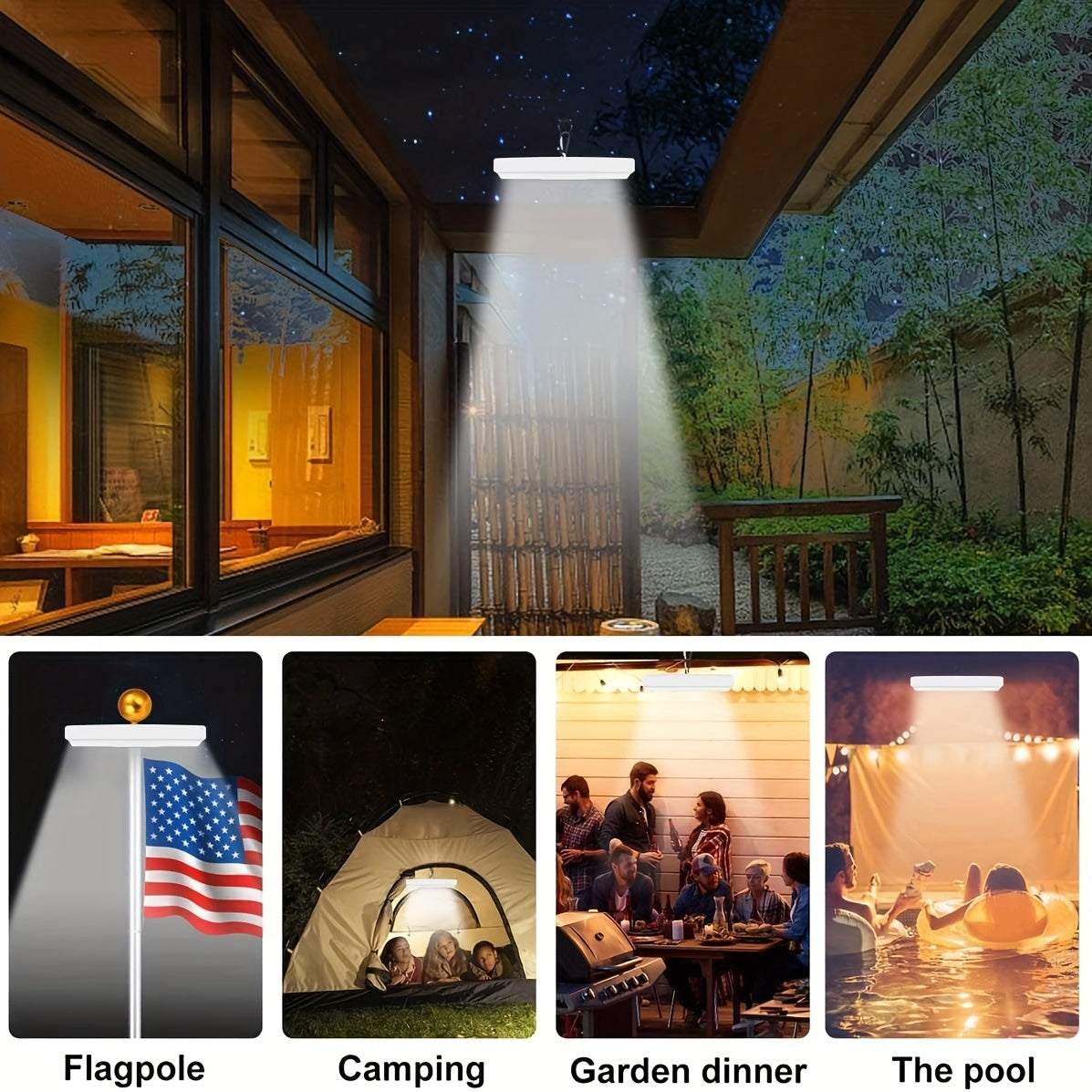 1200lm Super Bright 26 LED Solar Flagpole Light - All-Night 12 Hour Illumination, Weatherproof, Broad Coverage, Automatic Dusk to Dawn Feature, Ideal for 15 to 25 Foot Poles (White)