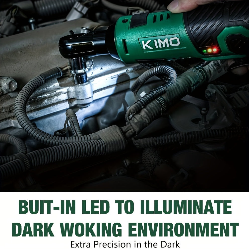 Cordless Electric Ratchet Wrench Set, 40 Ft-lbs, 400 RPM, 3/8" 12V Cordless Ratchet Kit, 60-Min Fast Charge, Variable Speed Trigger, 2-Pack Lithium-Ion Batteries, 8 Sockets, Father's Day Gift