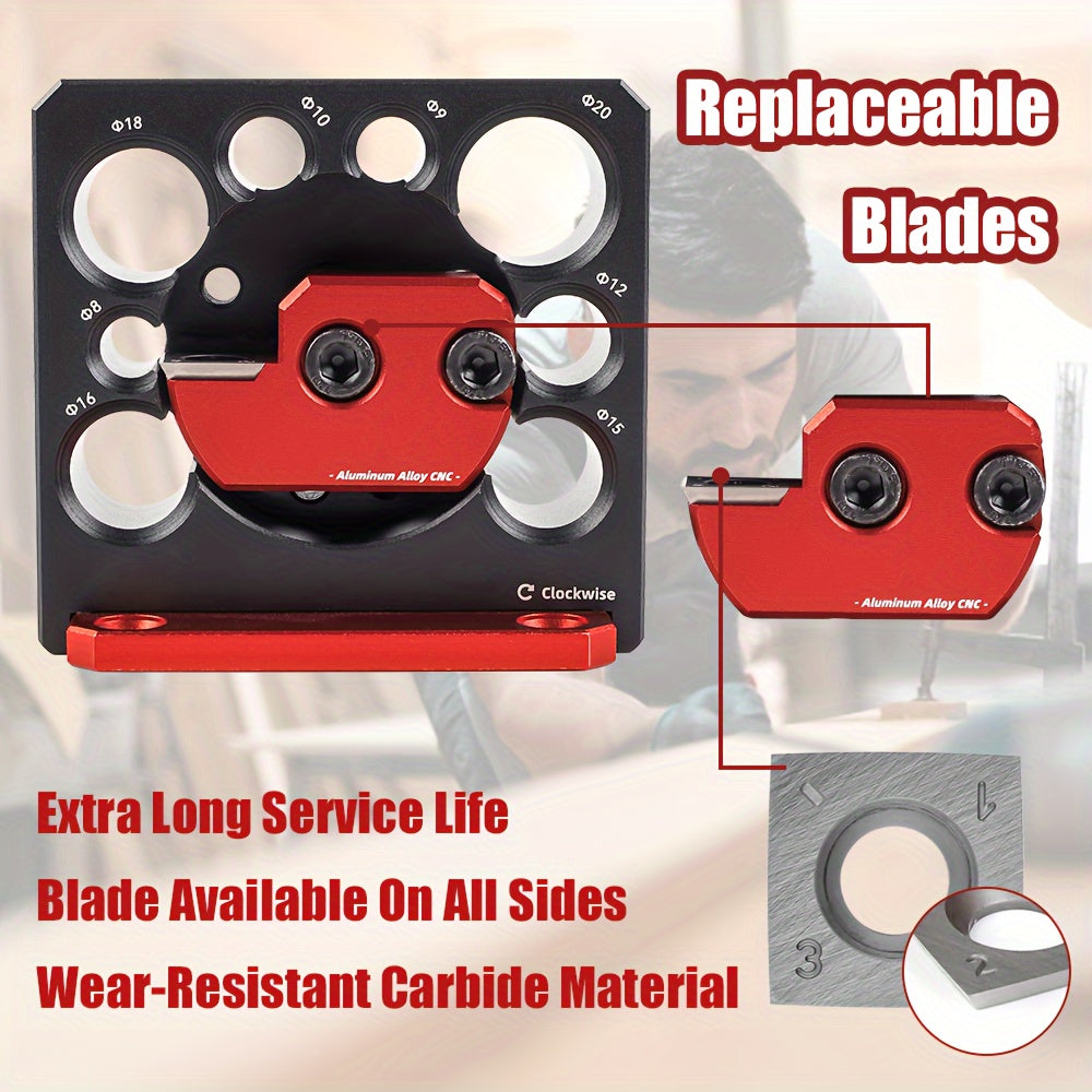 1 Set Professional Dowel Making Jig Kit - Adjustable 8-20mm Round Bar Grinder with Carbide Blade, Electric Drill Milling and Turning Tool for Woodworking, Metal Material, Precise Cutting and Grinding of Wooden Rods