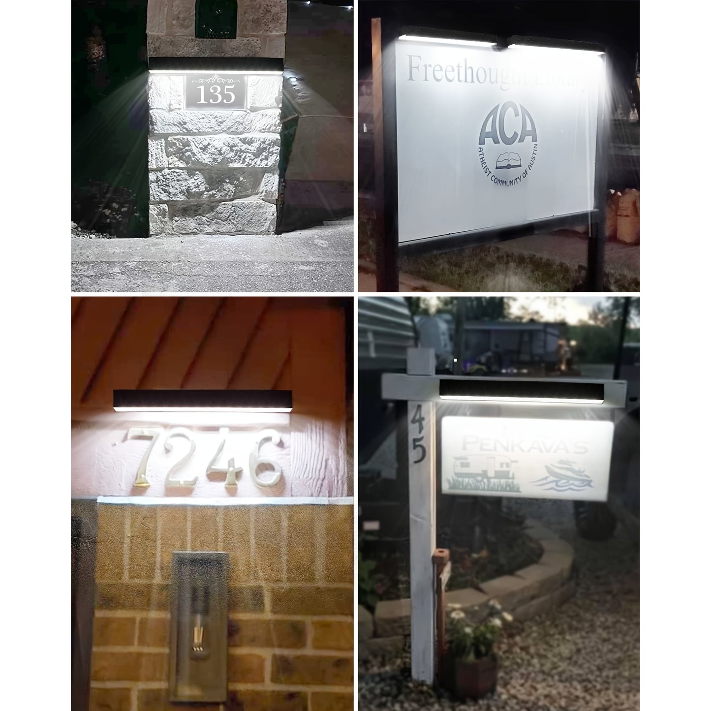 1pc/2pcs Solar Sign Light Outdoor, Solar Address Sign Lights Open House Signs for Real Estate, Outdoor Led Sign Lights, Solar Outdoor Sign Lighting for Commercial Signage, Real Estate Sign Posts