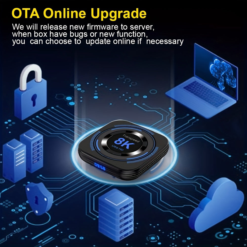 8K 4K Ultra HD Smart Android 12 TV Box - Dual Wifi 32G/64G Allwinner H618, Voice-Activated Media Player, Quad-Core Cortex A53 for Seamless Streaming