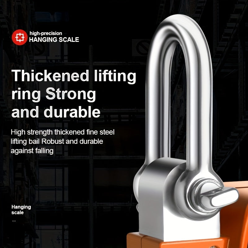 Heavy-Duty 500Kg Portable Crane Scale: Precise, Easy-Read LCD, Battery-Powered, in Blue/Orange/White