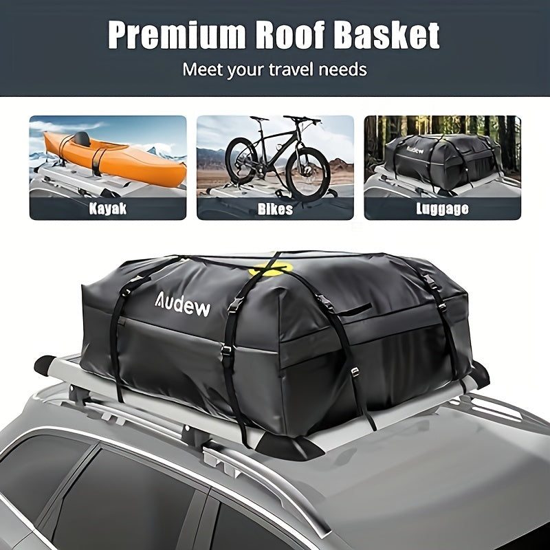63 x 43 Inch Roof Cargo Rack, 165Lbs Capacity Aluminum Roof Cargo Rack, Roof Basket for SUVs, Cars, and Trucks, Sliver