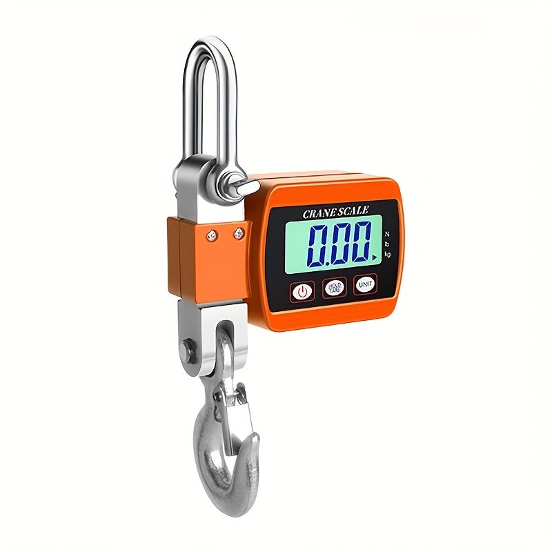 Heavy-Duty 500Kg Portable Crane Scale: Precise, Easy-Read LCD, Battery-Powered, in Blue/Orange/White