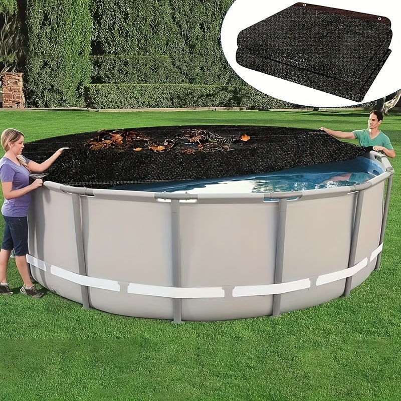 All-Weather Leaf Net Pool Cover - Uv & Scratch Resistant, Fits Above & Underground Pools, Includes Multiple Components