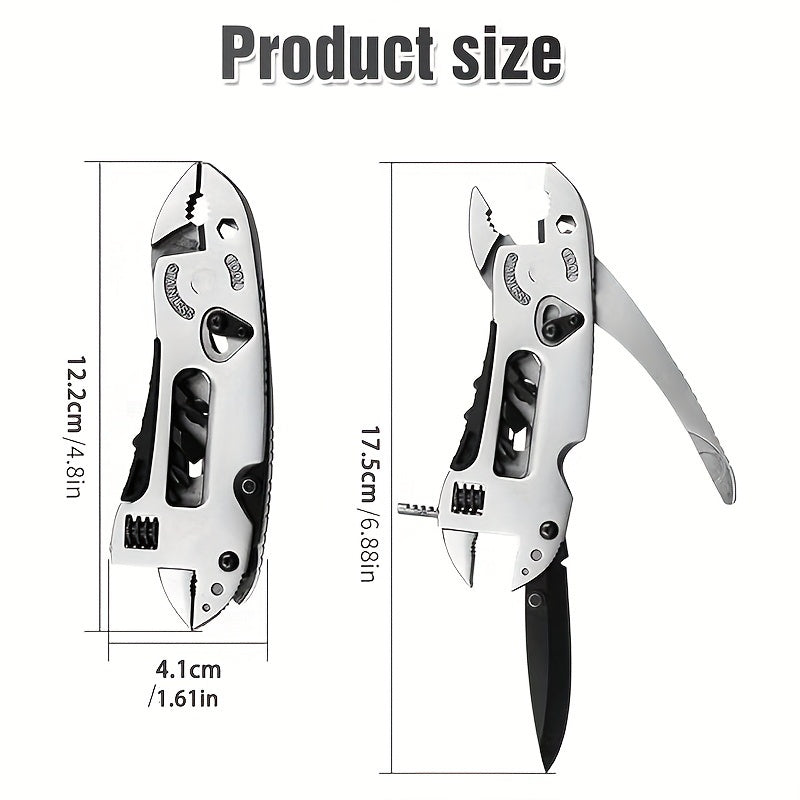 1pc Outdoor Multi-Purpose Tool Pliers, Mini Multi-Purpose Pliers Tool Kit, Stainless Steel Multi-Purpose Tool Pliers, Adjustable Pocket Pliers, Multi-Tool Lightweight Folding Tool, With S2 Batch Head