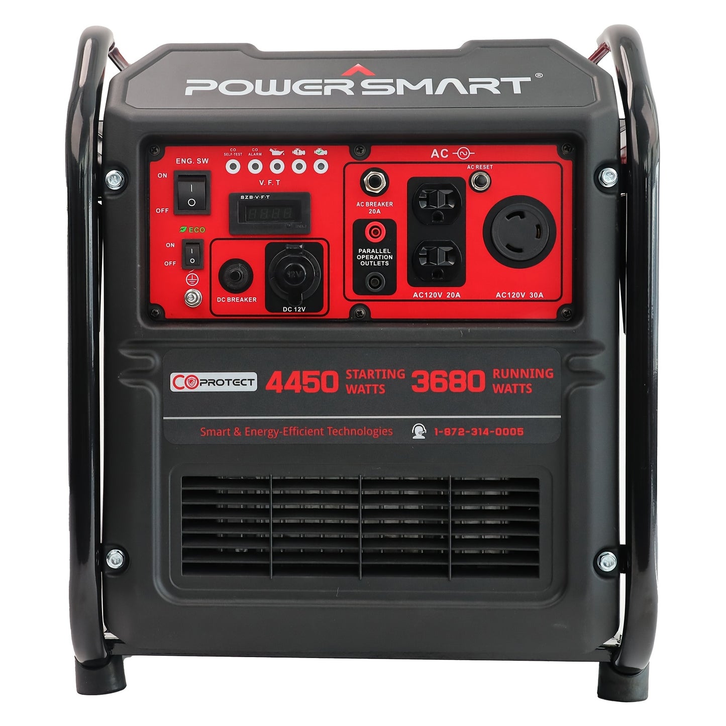 4450-Watt PowerSmart Portable Inverter Generator - Reliable CO Protector, EPA Compliant 4-Stroke Engine, RV-Ready 30A Outlet, Open Frame Design for Home Backup, Travel, Camping, and Outdoor Adventures