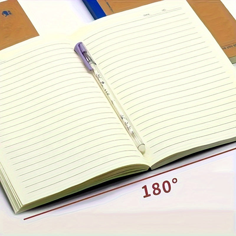 2/4/6pcs, A5 size soft leather notebook - 80 pages, matte, lined, simple office journal