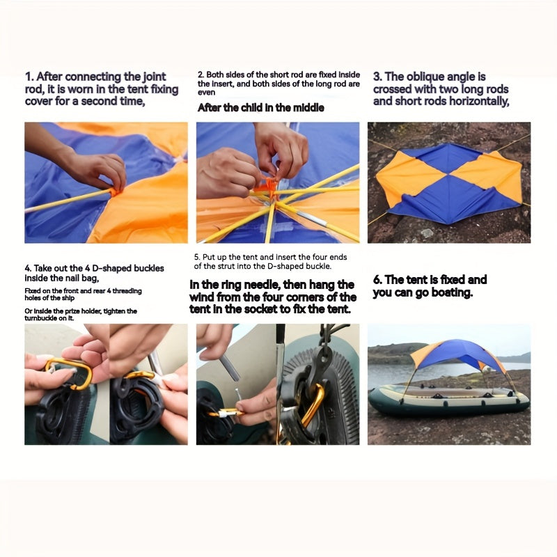 Premium Waterproof Boat Sunshade Tent - Durable & Quick-Inflate for Fishing, Inflatable & Rubber Boats - Ultimate UV & Rain Protection for Exciting Water Adventures