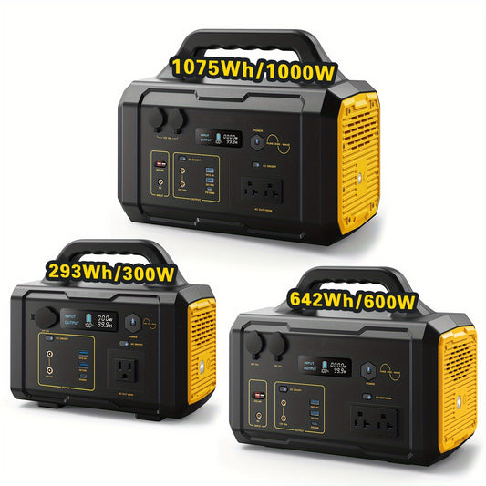 1000W Portable Power Station FlashFish 293Wh-1075Wh With AC Outlet/2 DC Ports/3 USB Ports Backup Battery/Power Supply For Outdoor Trip Camping Emergency