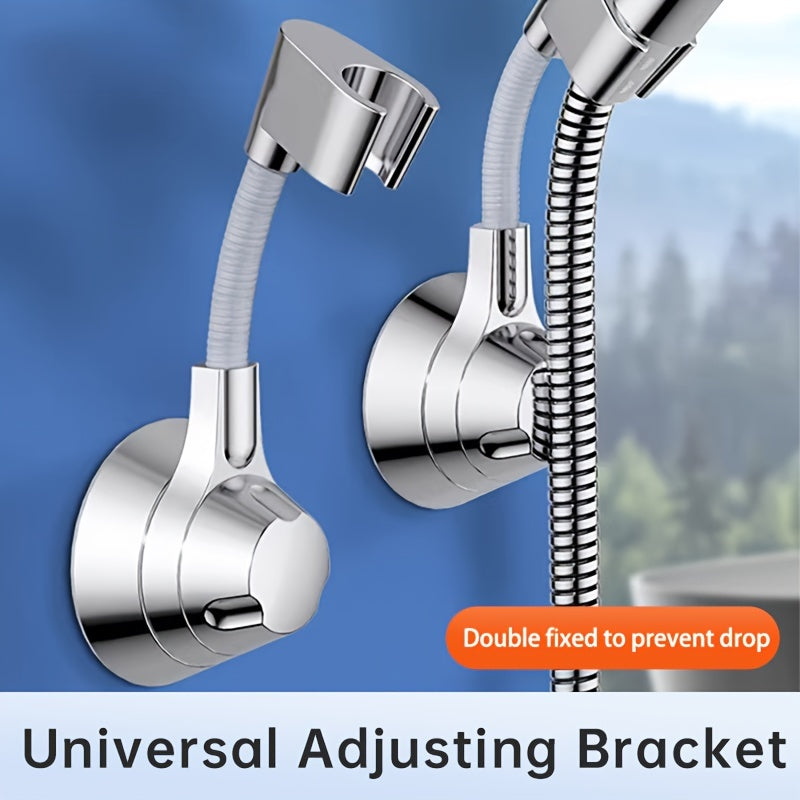 1pc Premium Shower Head Bracket - Punch-free Rainfall Sprayer, Universal Adjustable Wall Mount, Durable Nozzle Holder for Seamless Shower Experience - Modern Bathroom Accessories