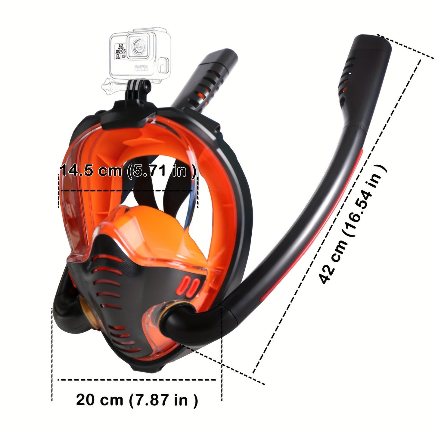 Seaview 180° Full Face Snorkel Mask - Wide-Angle Panoramic Vision, Advanced Anti-Fog & Leak-Proof Technology, Comfortable Double Tube Design - Perfect for Adults