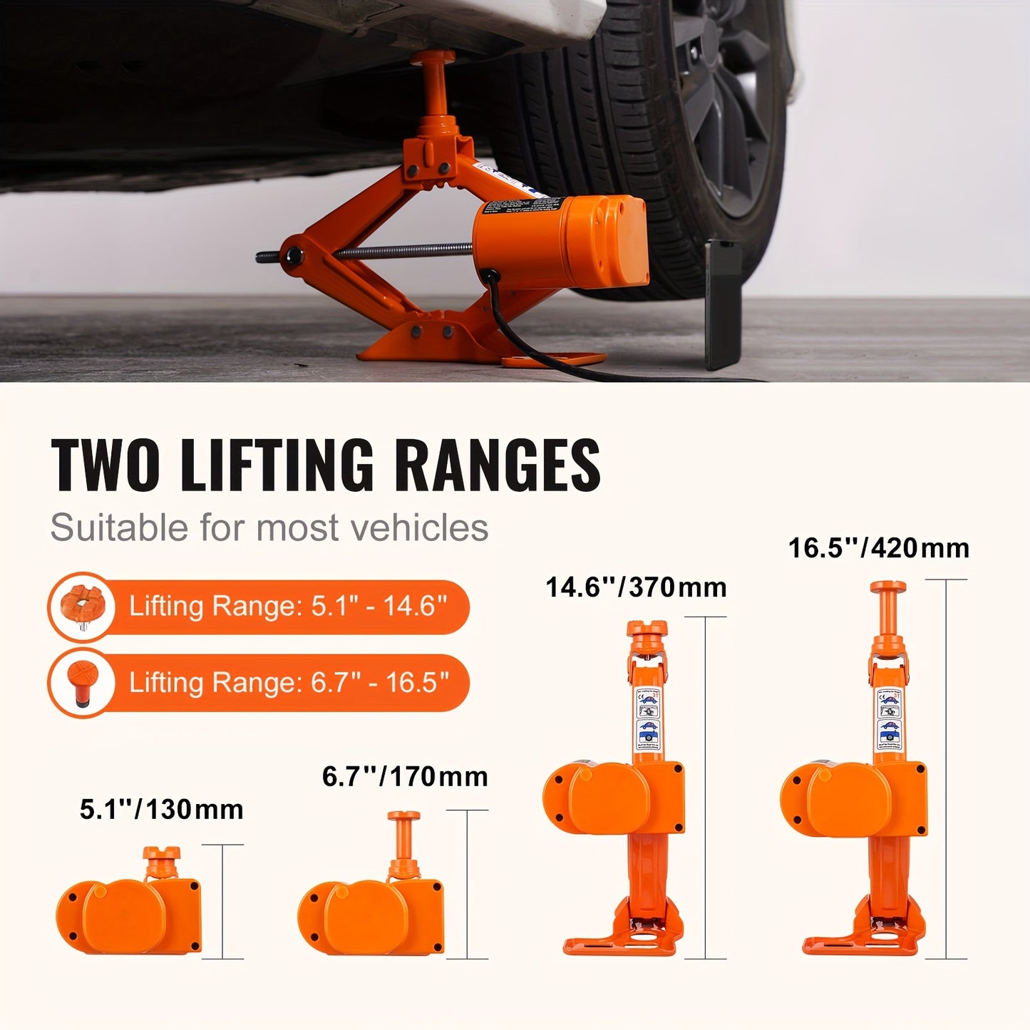 3 Ton Electric Car Jack - Rapid Lifting Scissor Design - Powerful SUV & Sedan Repair Tool - Effortless, Safe Operation