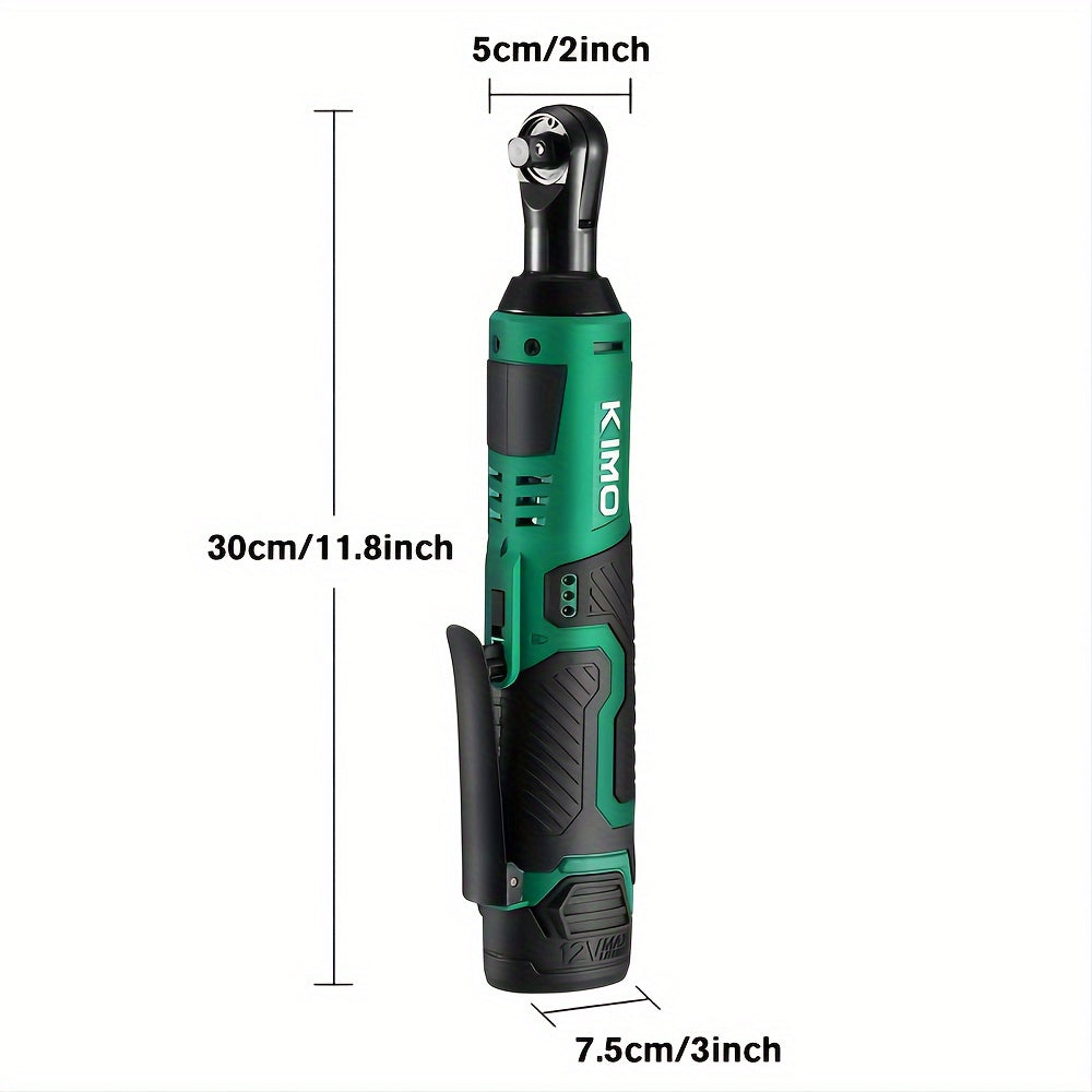 Cordless Electric Ratchet Wrench Set, 40 Ft-lbs, 400 RPM, 3/8" 12V Cordless Ratchet Kit, 60-Min Fast Charge, Variable Speed Trigger, 2-Pack Lithium-Ion Batteries, 8 Sockets, Father's Day Gift
