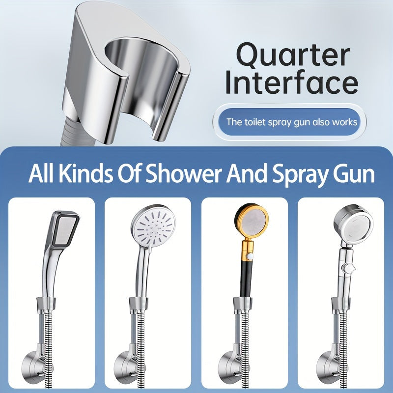 1pc Premium Shower Head Bracket - Punch-free Rainfall Sprayer, Universal Adjustable Wall Mount, Durable Nozzle Holder for Seamless Shower Experience - Modern Bathroom Accessories