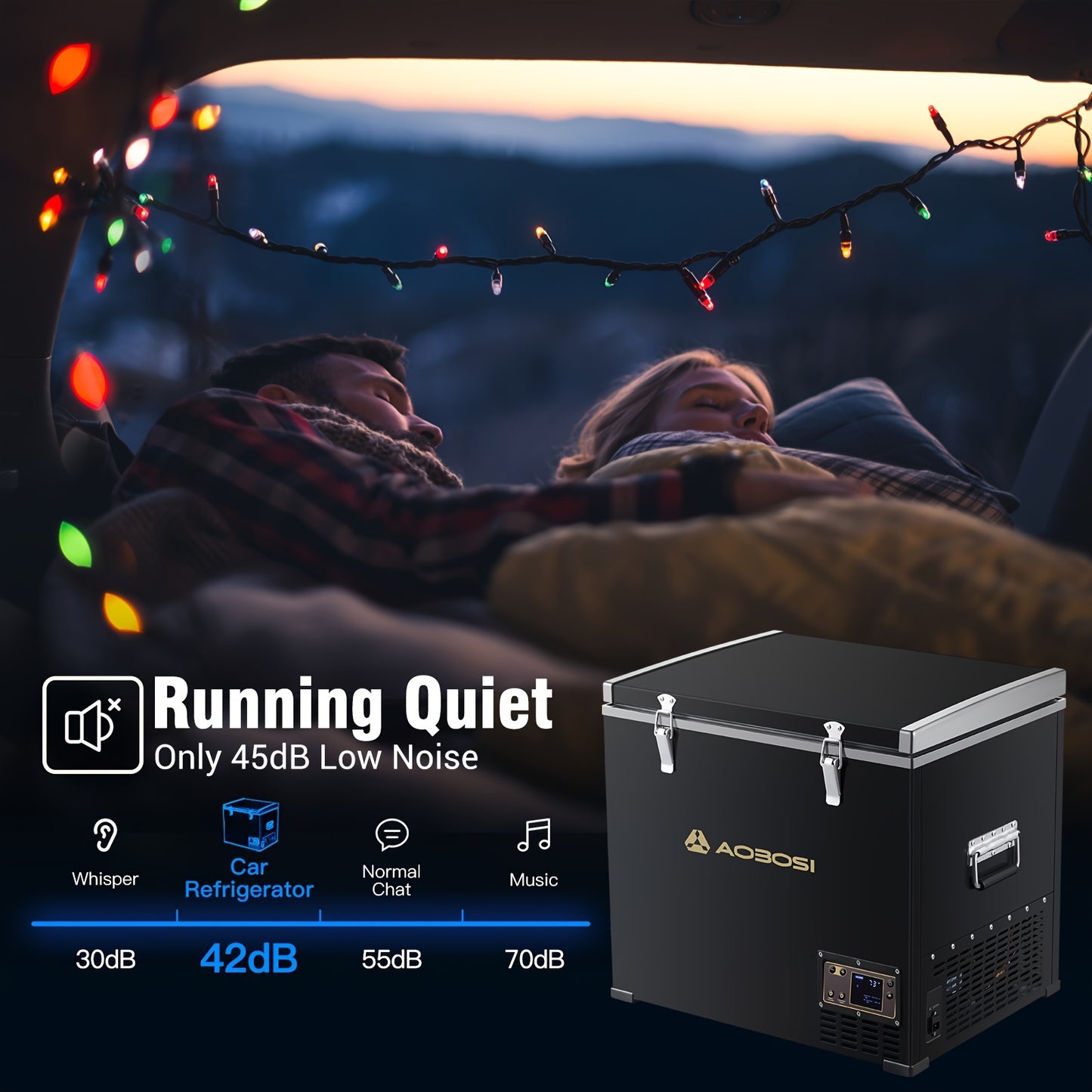 BODEGACOOLER 12 Volt Car Refrigerator, Protable Freezer APP Control, 64Quart Car Fridge, Electric Cooler 12/24V DC 110-240V AC For Outdoor, Vehicles, Camping, Travel, RV, Home Use