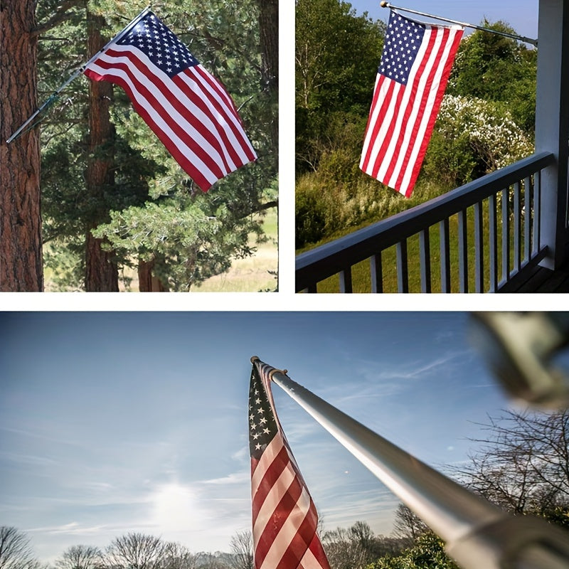 4-Piece Stainless Steel Flagpole Clips With Carabiner - Durable, Adjustable Grommet For Outdoor Flags On Poles 0.75-1.25" Diameter
