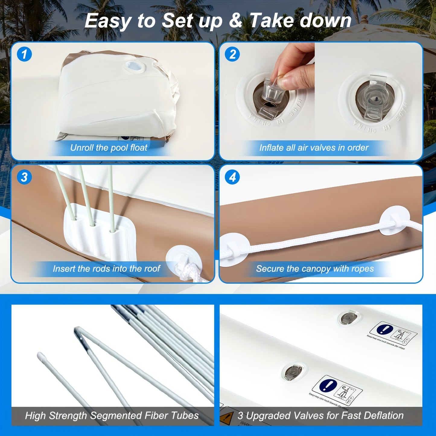 Inflatable Island Lounge Float - Relaxing Pool Raft with Comfortable Seating, Durable PVC Construction, Uncharged, Perfect for Beach and Seaside Fun