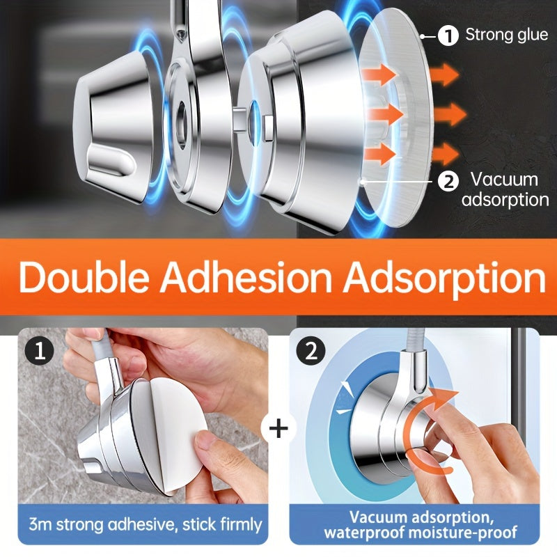 1pc Premium Shower Head Bracket - Punch-free Rainfall Sprayer, Universal Adjustable Wall Mount, Durable Nozzle Holder for Seamless Shower Experience - Modern Bathroom Accessories