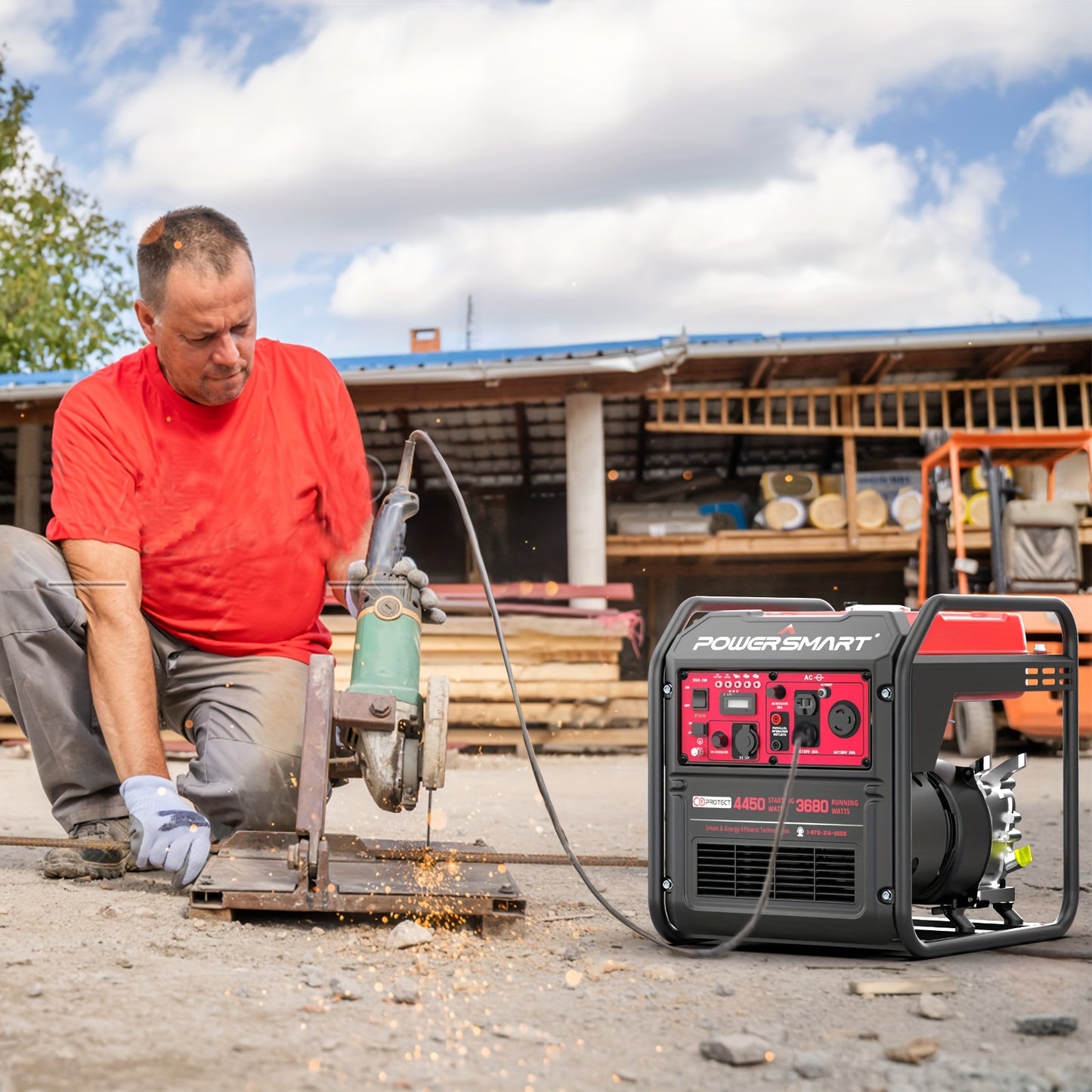 4450-Watt PowerSmart Portable Inverter Generator - Reliable CO Protector, EPA Compliant 4-Stroke Engine, RV-Ready 30A Outlet, Open Frame Design for Home Backup, Travel, Camping, and Outdoor Adventures