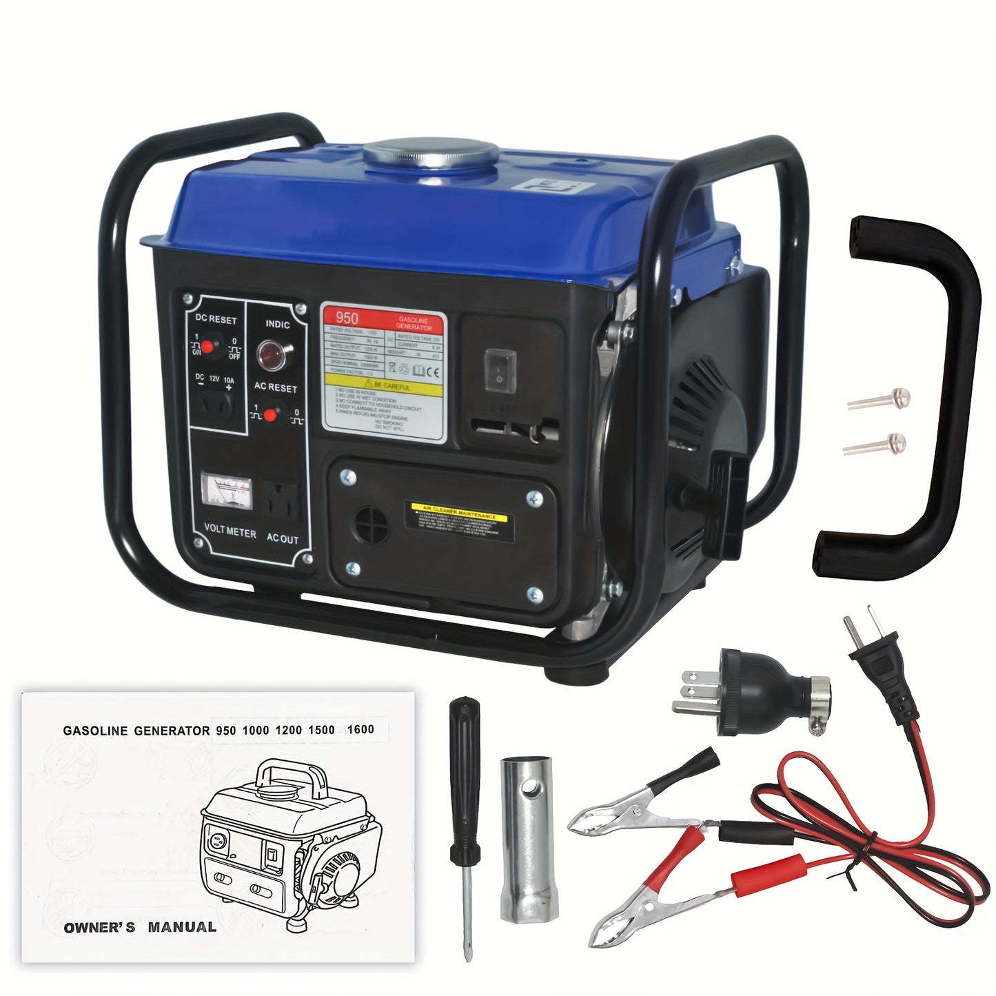 1200W Gas-Powered Generator, AC110V/ DC 12V 8.3A, Gas-Powered Portable Generator, EPA Compliant, With Outlet, Lightweight For Backup Home Us & Camping