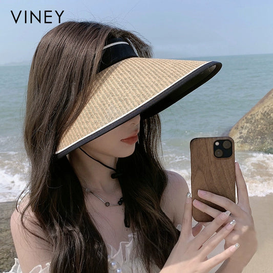 Viney Sun Protection Hat Female 2024 New Arrival Summer UV Protection Big Brim Sunshade Cycling Air Top Hat